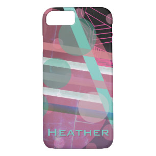 Personalised/Pink & Turquoise/Abstract Design Case-Mate iPhone Case