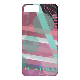 Personalised/Pink & Turquoise/Abstract Design Case-Mate iPhone Case