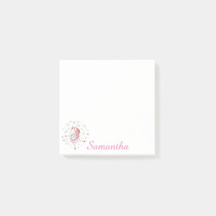 Personalised Pink Unicorn Ballerina Post-It Notes