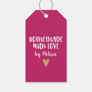 Personalised Pink Valentine Homemade With Love Gift Tags