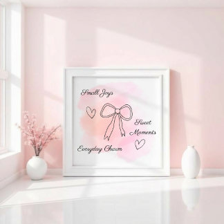 Personalised Pink watercolor Coquette Wall Art