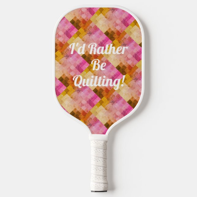 Personalised Pink Watercolor Geometric Pattern Pickleball Paddle (Front)