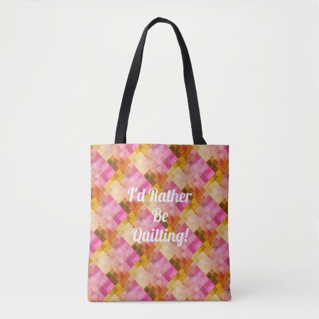 Personalised Pink Watercolor Geometric Pattern Tote Bag (Front)
