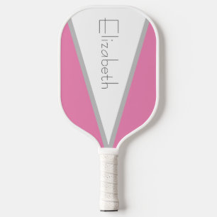 Personalised Pink, White and Grey Pickleball Paddle