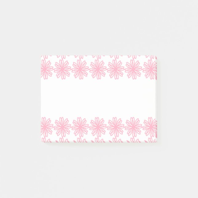 Personalised Pink & White Floral Post-it Notes (Front)