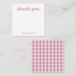Personalised Pink White Gingham Card