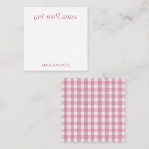 Personalised Pink White Gingham Card