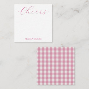Personalised Pink White Gingham Card