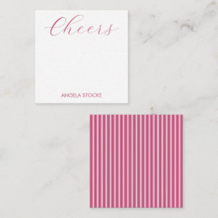 Personalised Pink White Stripe Card