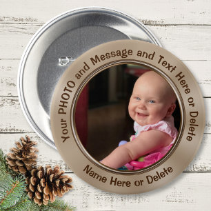 Personalised Pins with Your Photo or Logo and Text