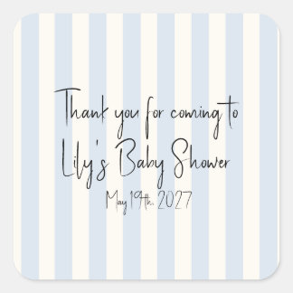 Personalised Pinstripe Baby Shower Favour Stickers