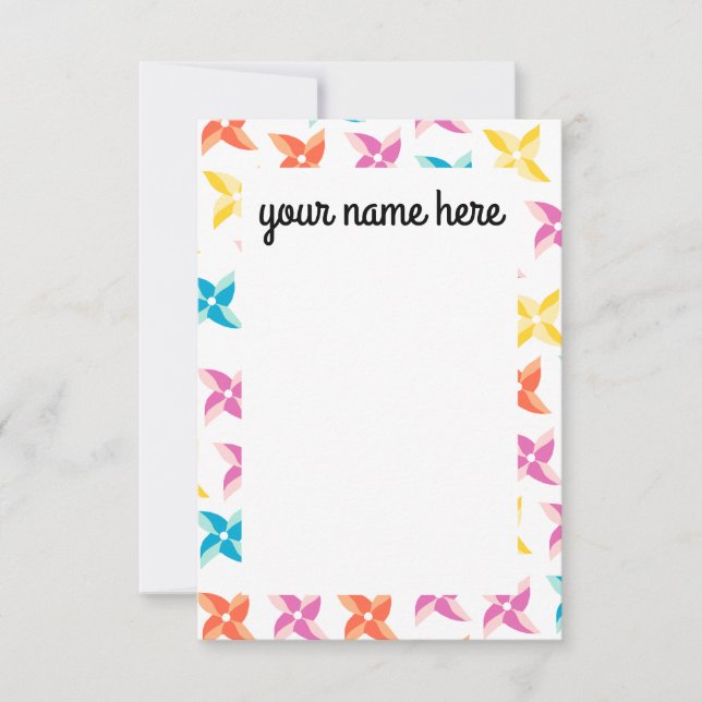 Personalised Pinwheel Notecards (Front)