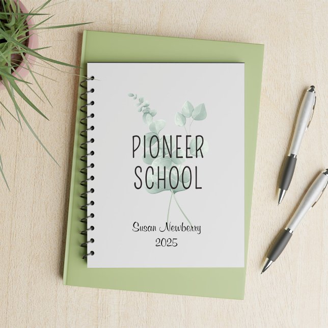 Personalised Pioneer School Notebook w Eucalyptus (Creator Uploaded)