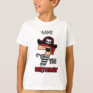 Personalised Pirate 7th birthday t-shirt