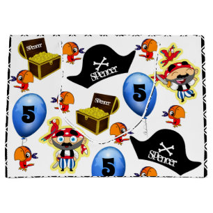 Personalised Pirate Birthday Large Gift Bag