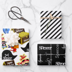 Personalised Pirate Birthday Wrapping Paper Sheet