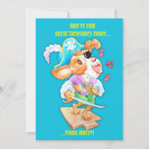 Personalised Pirate Boys Birthday Greetings Card 