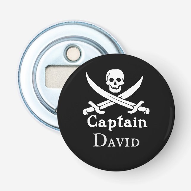 Personalised Pirate Captain Bottle Opener (Front)