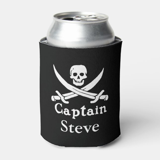 Personalised Pirate Captain Can Cooler (Can Front)
