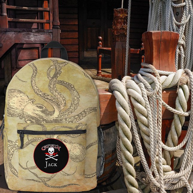 Personalised Pirate Captain Printed Backpack (Creator Uploaded)