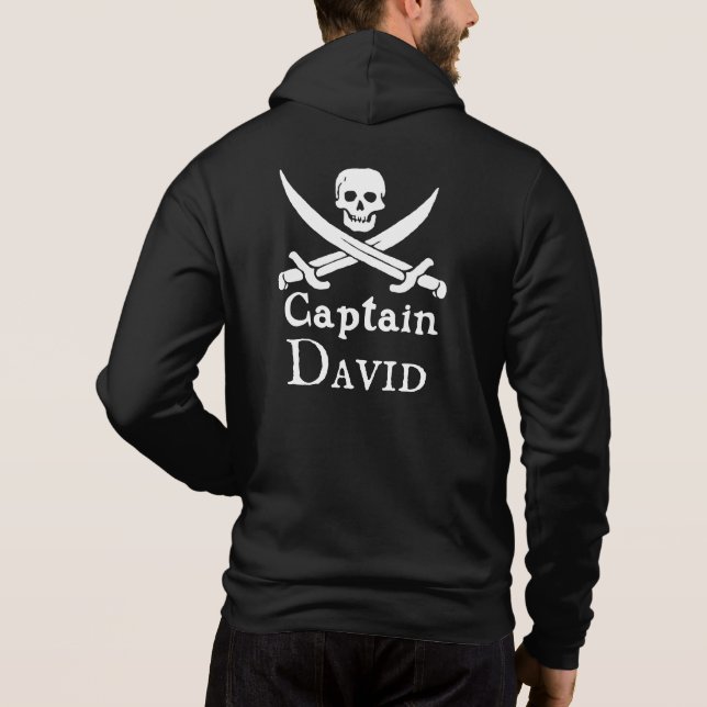 Personalised Pirate Captain Zip Hoodie (Back)