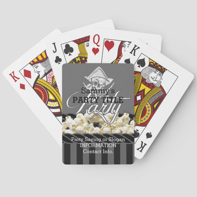 Personalised Pirate Day Party Playing Cards (Back)
