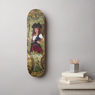 Personalised PIRATE GIRL Skateboard
