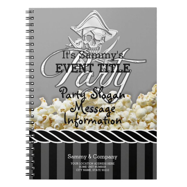 Personalised Pirate Party Notebook (Front)