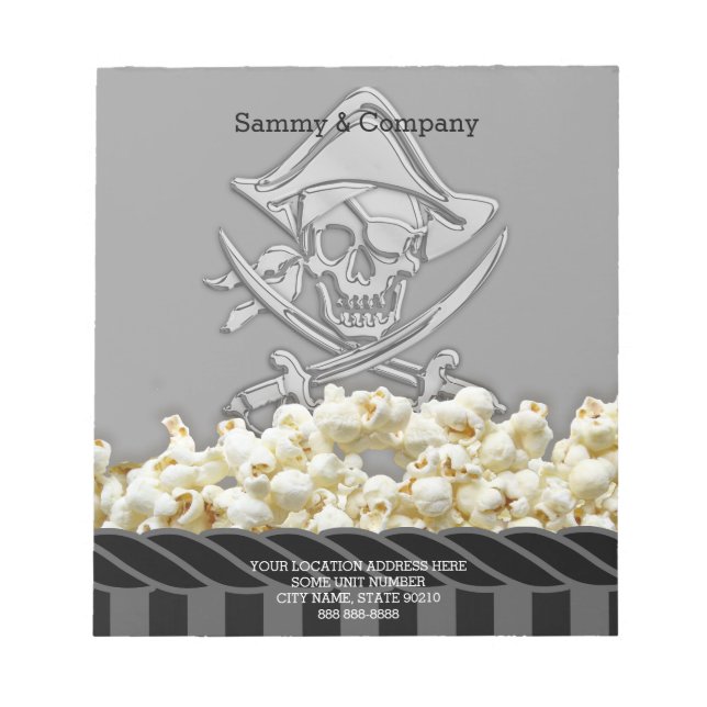 Personalised Pirate Party Notepad (Front)