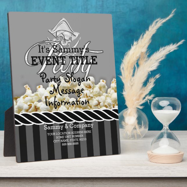 Personalised Pirate Party Plaque (Side)