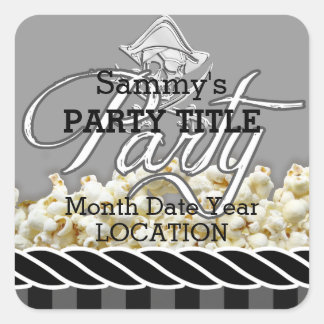 Personalised Pirate Party Square Sticker