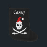 Personalised Pirate Santa Large Christmas Stocking<br><div class="desc">Happy Yo Ho Ho Holidays!</div>