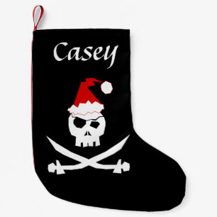 Personalised Pirate Santa Small Christmas Stocking