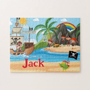 Personalised Pirate Ship Child Name Puzzle 