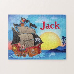Personalised Pirate Ship Child Name Puzzle 