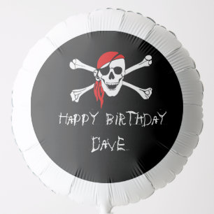 Personalised Pirate Skull and Crossbones Balloon