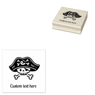 Personalised Pirate Skull  Rubber Stamp