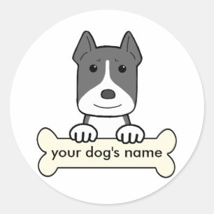 Personalised Pitbull Classic Round Sticker