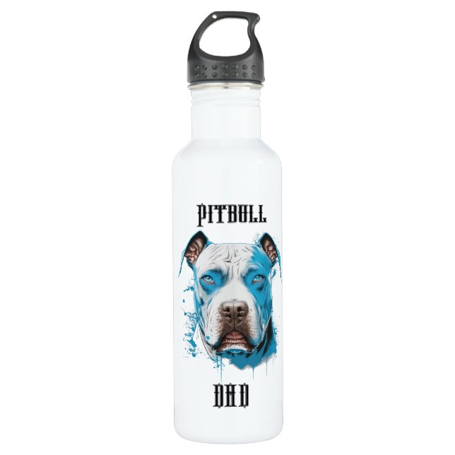 Personalised Pitbull Dad 710 Ml Water Bottle (Front)