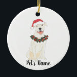 Personalised Pitbull Staffy (White) Ceramic Tree Decoration<br><div class="desc">Make the nice list this year with an ornament of your favourite pittie elf!</div>