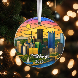 Personalised Pittsburgh Acrylic Ornament, Custom P Ornament