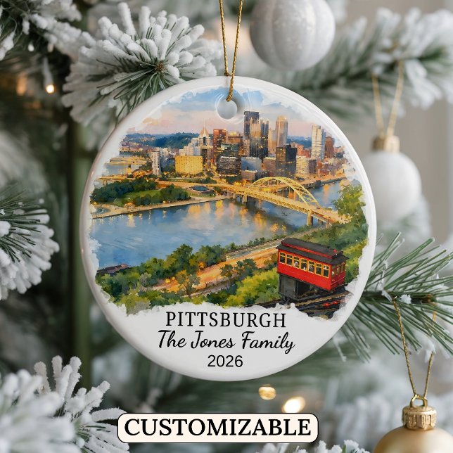 Personalised Pittsburgh, Custom Pennsylvania Ceramic Tree Decoration (Creator Uploaded)
