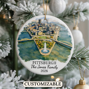 Personalised Pittsburgh, Custom Pennsylvania Ceramic Tree Decoration
