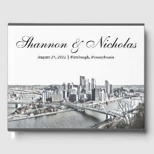 Personalised Pittsburgh Skyline Guest Book