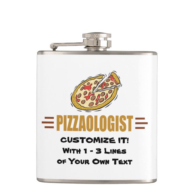 Personalised Pizza Hip Flask (Front)