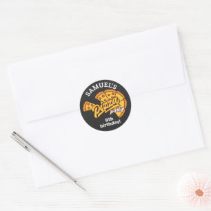 Personalised Pizza Palace Birthday Party, Any Age Classic Round Sticker
