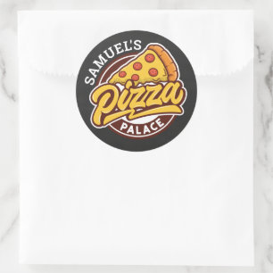 Personalised Pizza Palace Birthday Party, Any Age Classic Round Sticker