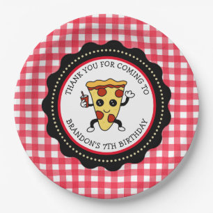 Personalised Pizza Party Birthday Paper Plate