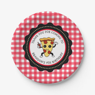 Personalised Pizza Party Birthday Paper Plate