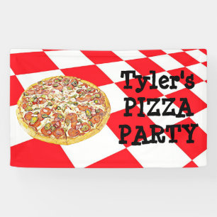 Personalised Pizza Party Birthday Party Banner